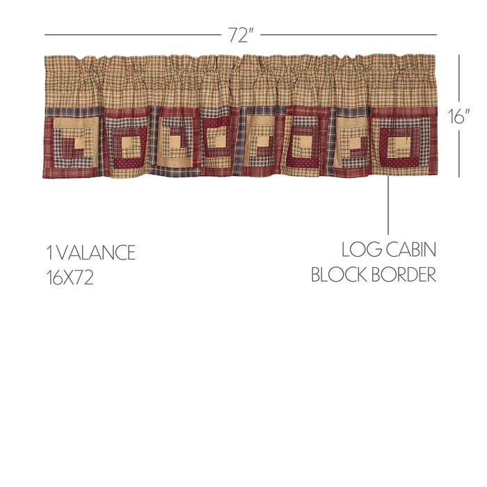 Millsboro Valance Log Cabin Block Border 16x72