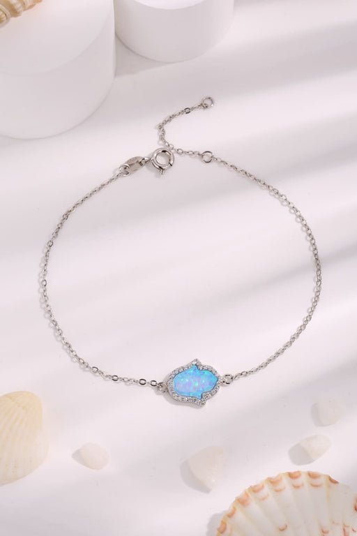 Opal 925 Sterling Silver Bracelet Sky Blue One Size
