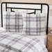 Black Plaid Fabric Euro Sham 26x26