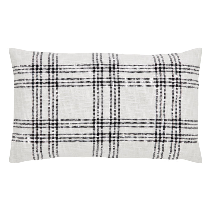 Black Plaid King Sham 21x37