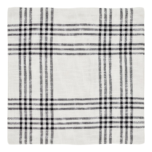 Black Plaid Fabric Pillow Cover 18x18