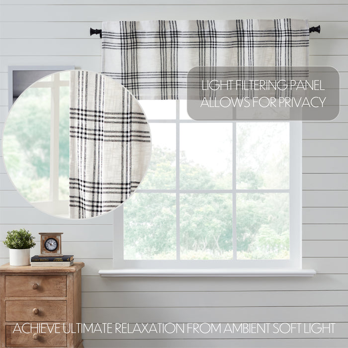 Black Plaid Valance 19x60