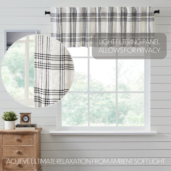 Black Plaid Valance 19x90