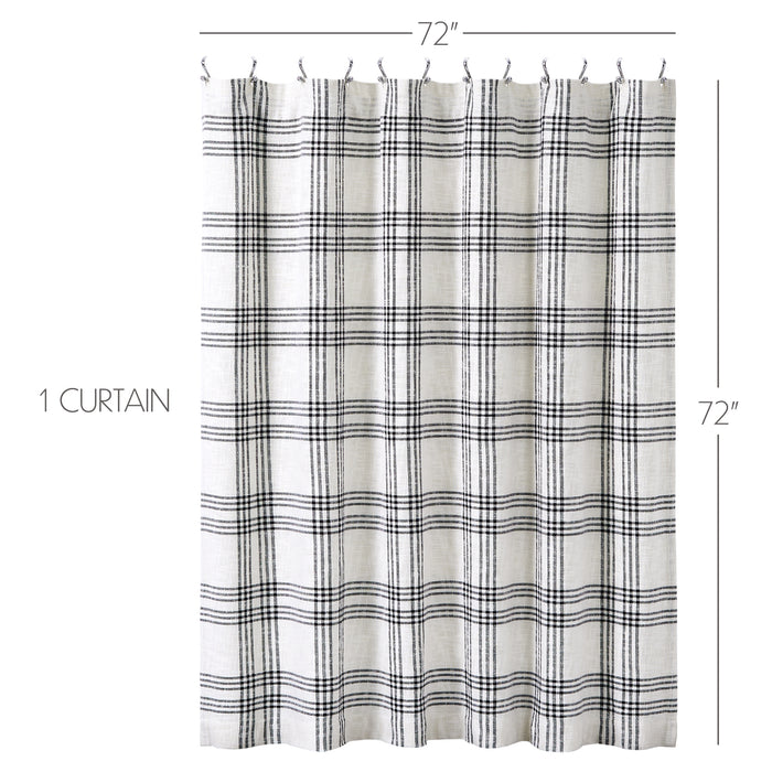 Black Plaid Shower Curtain 72x72