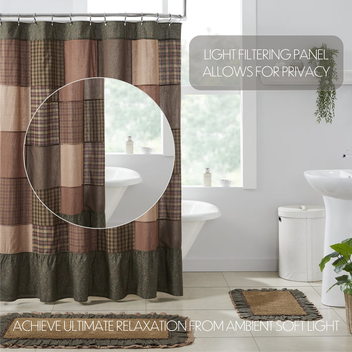 Crosswoods Patchwork Shower Curtain 72x72