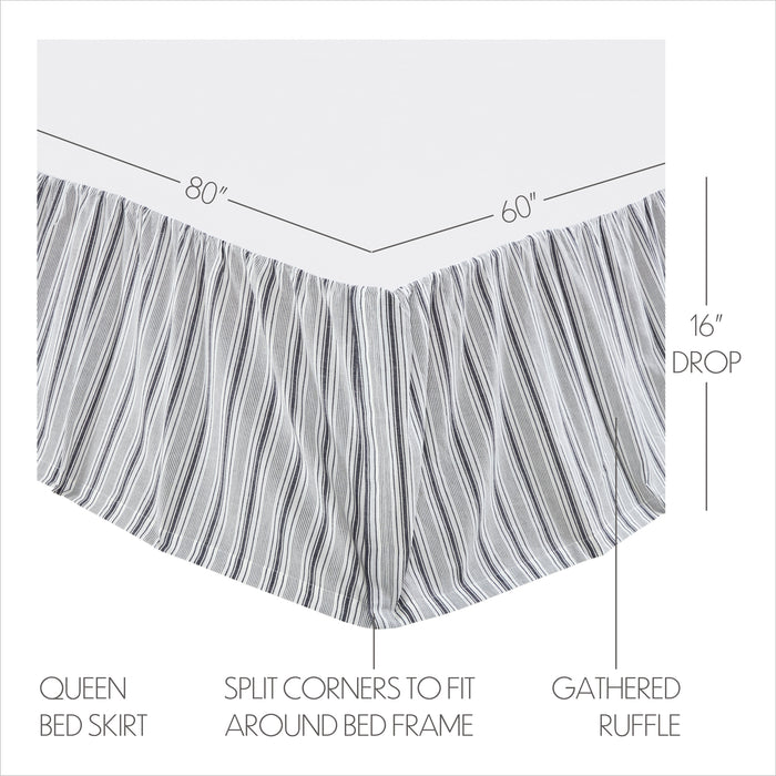 Sawyer Mill Black Queen Bed Skirt 60x80x16