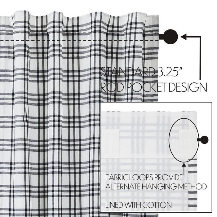 Sawyer Mill Black Plaid Prairie Long Panel Set of 2 84x36x18