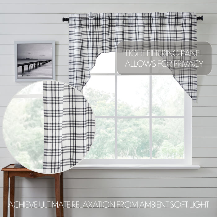 Sawyer Mill Black Plaid Swag Set of 2 36x36x16