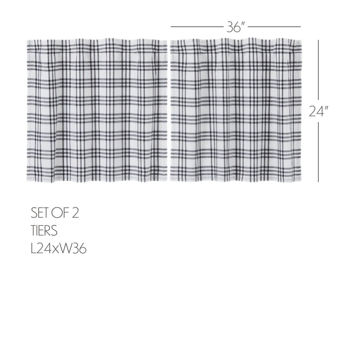 Sawyer Mill Black Plaid Tier Set of 2 L24xW36