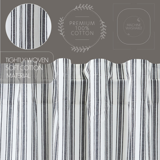 Sawyer Mill Black Ticking Stripe Prairie Long Panel Set of 2 84x36x18