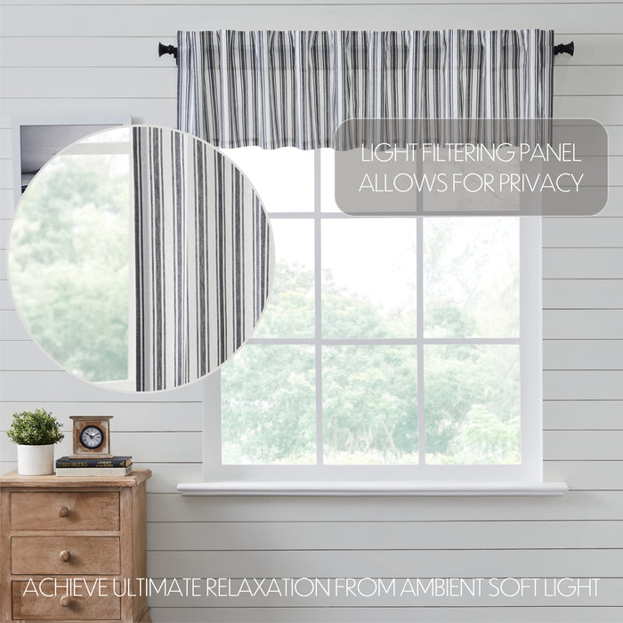 Sawyer Mill Black Ticking Stripe Valance 16x90