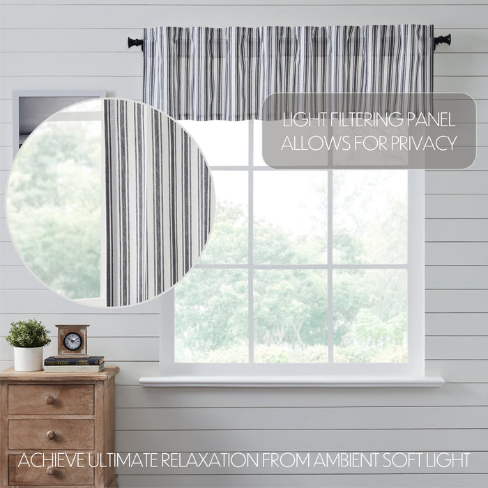 Sawyer Mill Black Ticking Stripe Valance 16x72