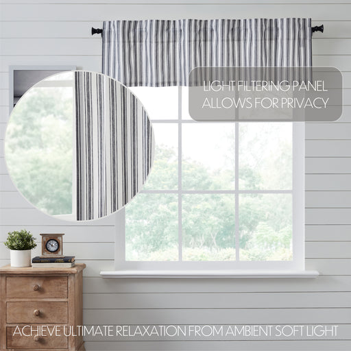 Sawyer Mill Black Ticking Stripe Valance 16x60