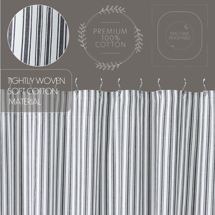 Sawyer Mill Black Ticking Stripe Shower Curtain 72x72