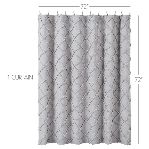 Frayed Lattice Creme & Black Shower Curtain 72x72