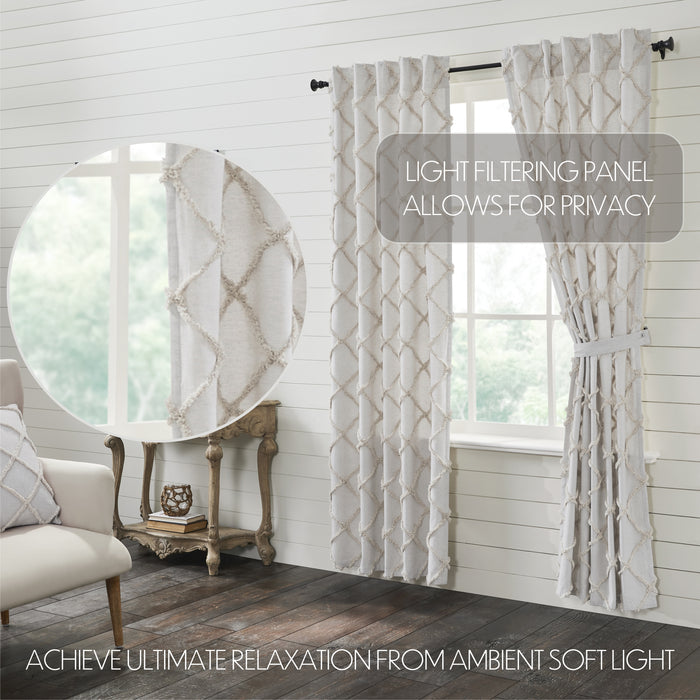 Frayed Lattice Oatmeal Panel Set of 2 84x40