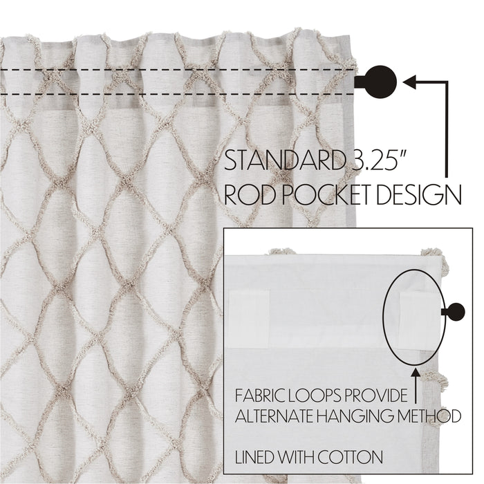 Frayed Lattice Oatmeal Panel Set of 2 84x40