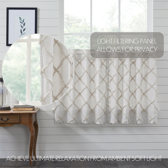 Frayed Lattice Oatmeal Tier Set of 2 L36xW36