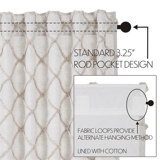 Frayed Lattice Oatmeal Valance 16x90