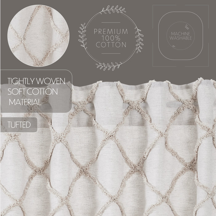 Frayed Lattice Oatmeal Valance 16x90