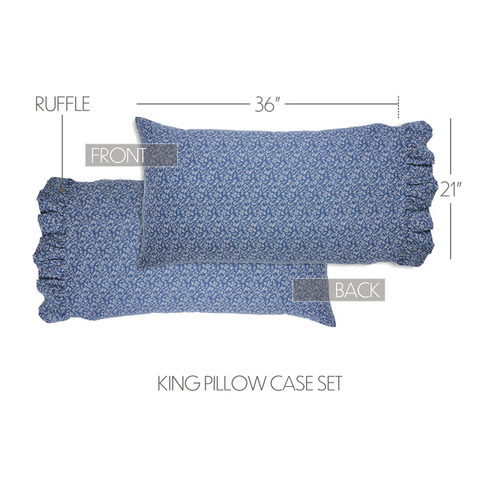 Celebration Ruffled King Pillow Case Set of 2 21x36+4