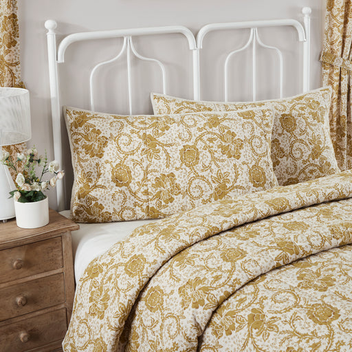 Dorset Gold Floral King Sham 21x37