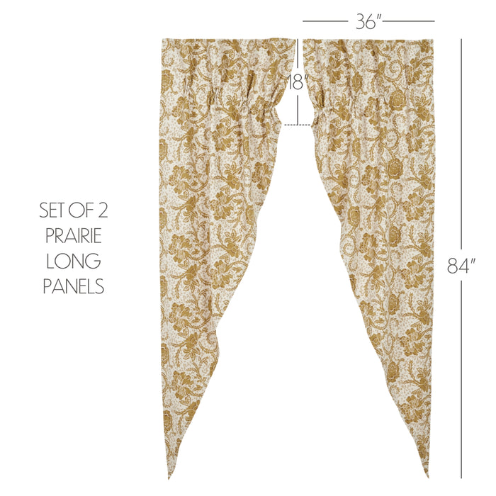 Dorset Gold Floral Prairie Long Panel Set of 2 84x36x18