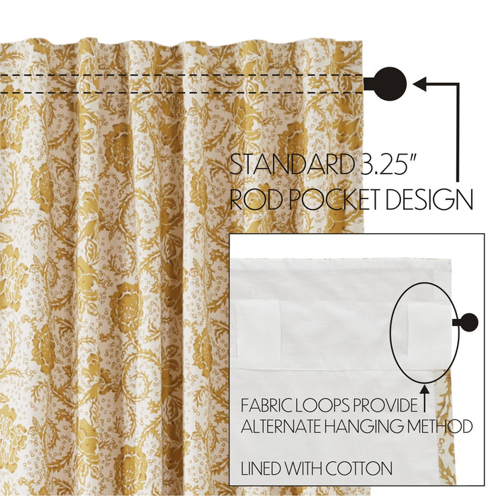 Dorset Gold Floral Prairie Swag Set of 2 36x36x18