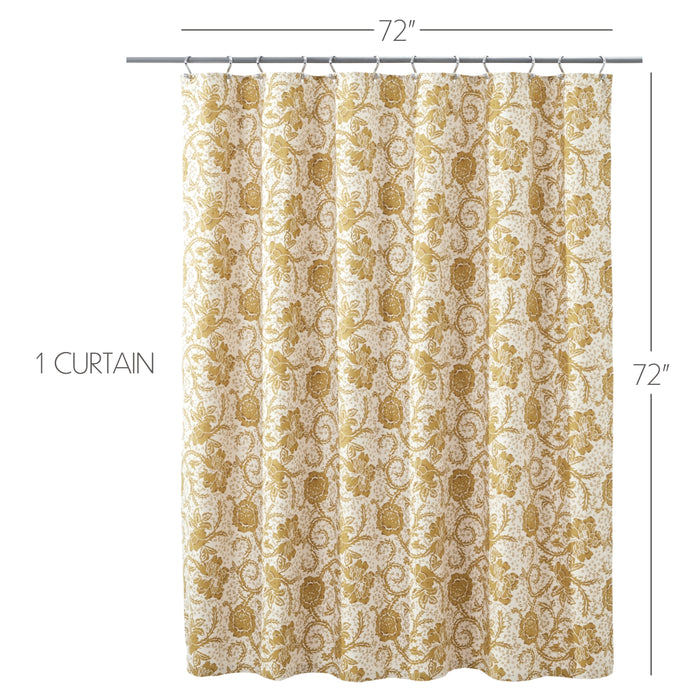 Dorset Gold Floral Shower Curtain 72x72