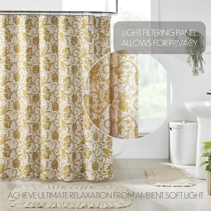 Dorset Gold Floral Shower Curtain 72x72