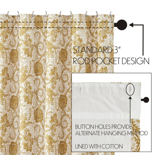 Dorset Gold Floral Shower Curtain 72x72