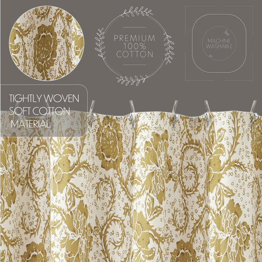 Dorset Gold Floral Shower Curtain 72x72