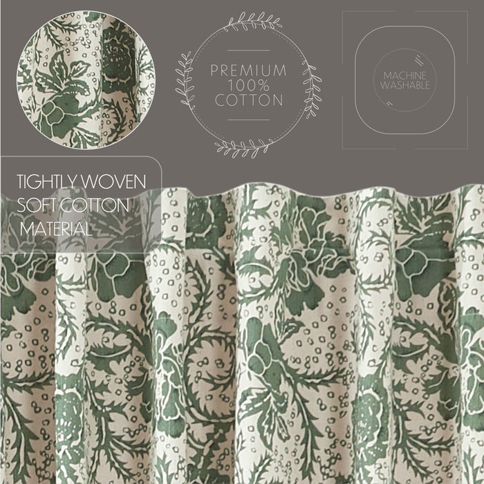 Dorset Green Floral Swag Set of 2 36x36x16