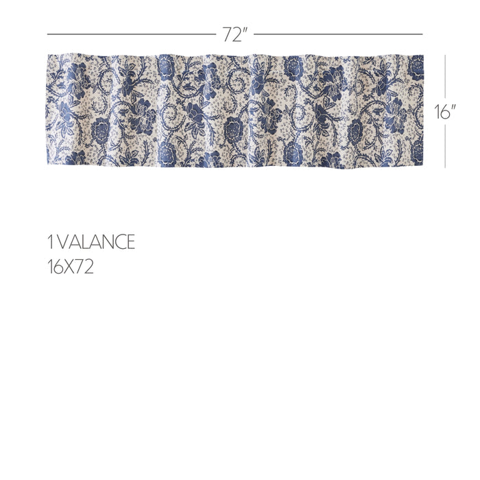 Dorset Navy Floral Valance 16x72