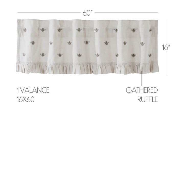 Embroidered Bee Valance 16x60