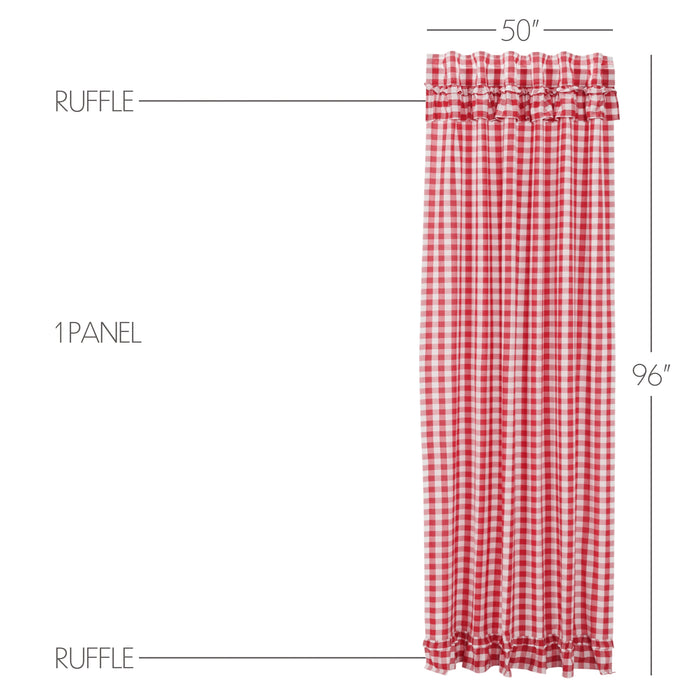 Annie Buffalo Red Check Ruffled Panel 96x50