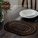 Black & Tan Jute Oval Placemat 10x15