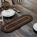 Black & Tan Jute Oval Runner 8x24