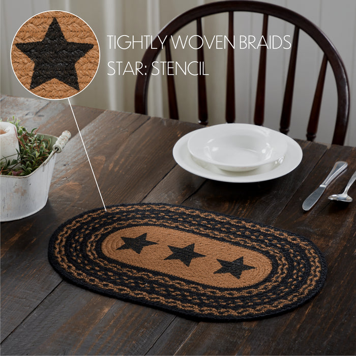 Farmhouse Jute Placemat Stencil Stars 10x15