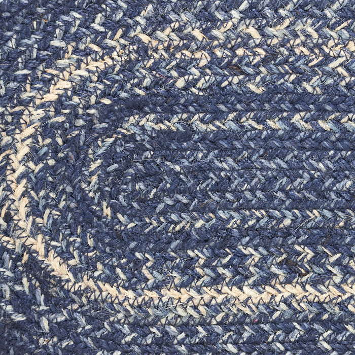 Great Falls Blue Jute Oval Runner 8x24