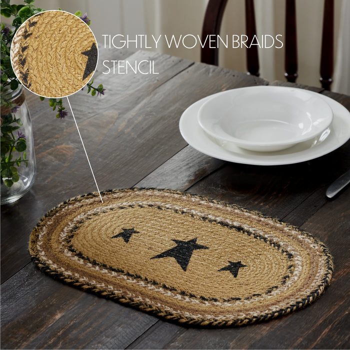 Kettle Grove Jute Placemat Stencil Stars 10x15