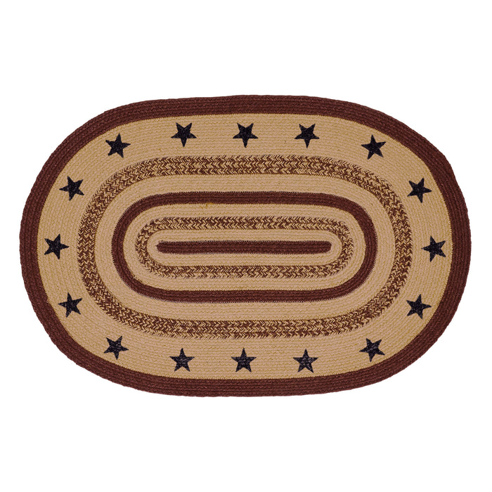 Potomac Jute Rug Oval Stencil Stars w/ Pad 24x36