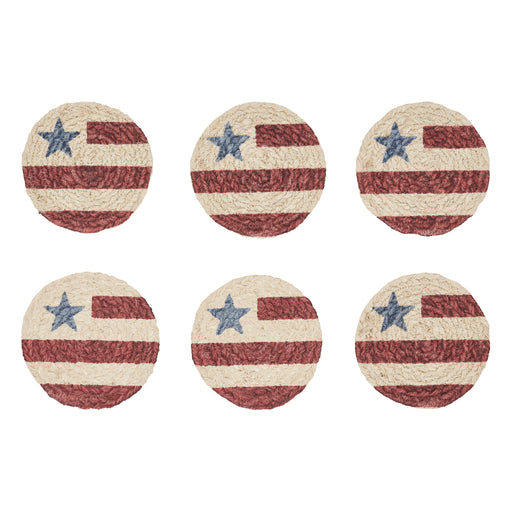 Celebration Jute Flag Coaster Set of 6