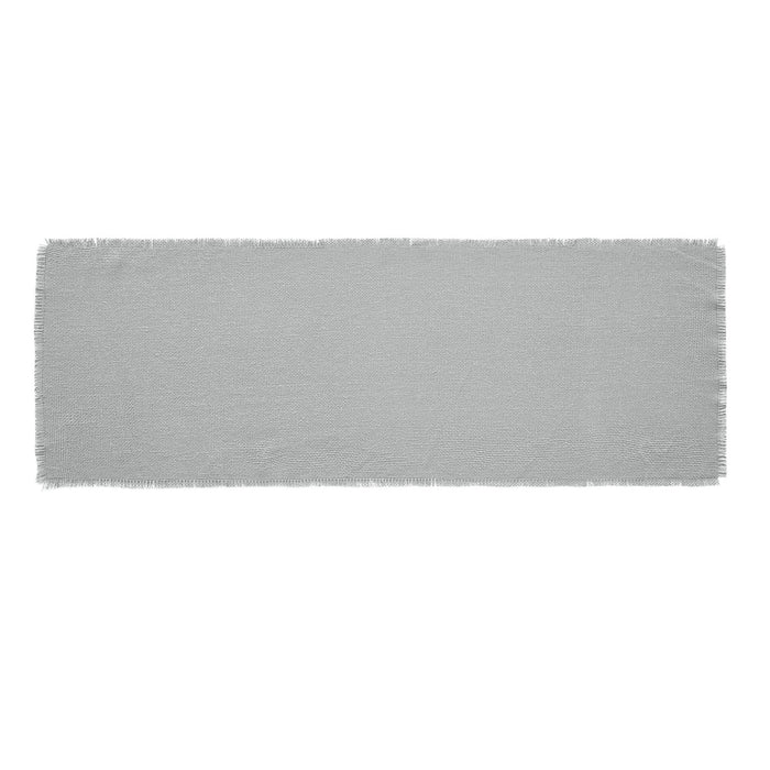 Burlap Dove Grey Runner Fringed 12x36