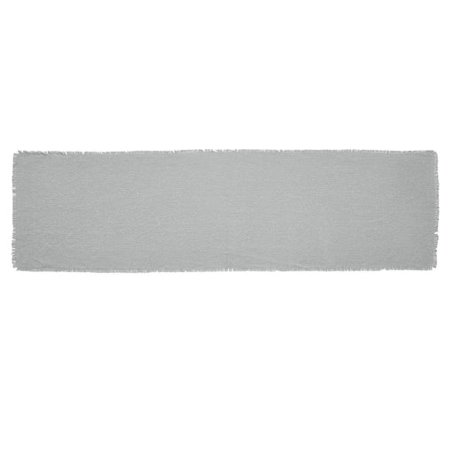 Burlap Dove Grey Runner Fringed 12x48