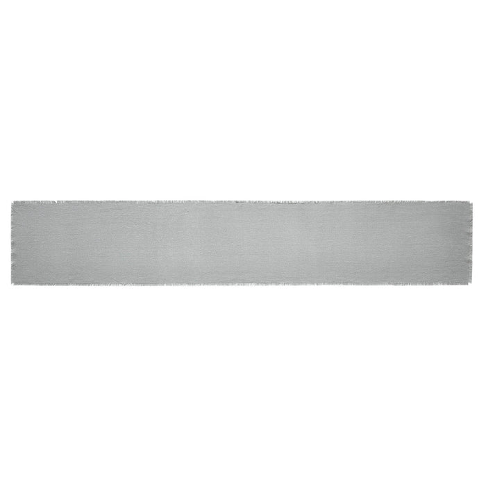 Burlap Dove Grey Runner Fringed 12x72