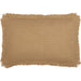 Burlap Natural Pillow Cover w/ Fringed Ruffle 14x22