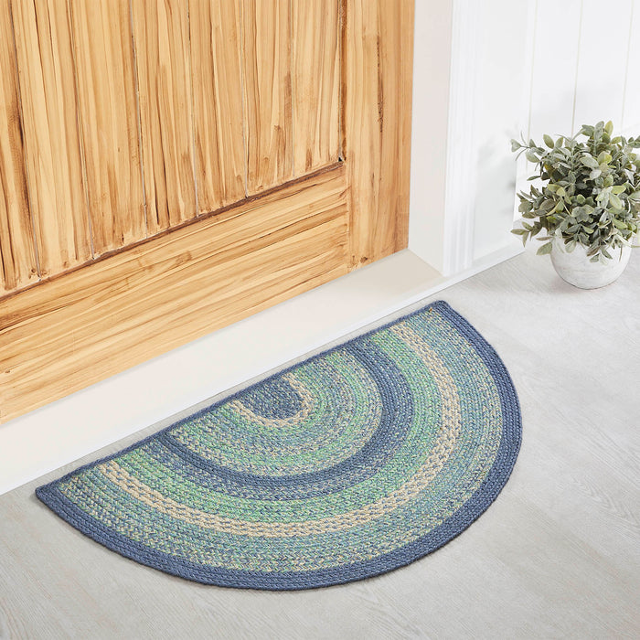 Jolie Jute Rug Half Circle w/ Pad 19.5x36