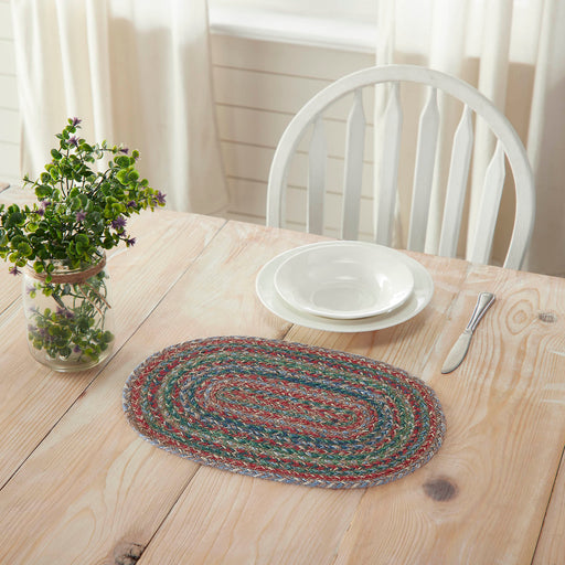 Multi Jute Oval Placemat 10x15