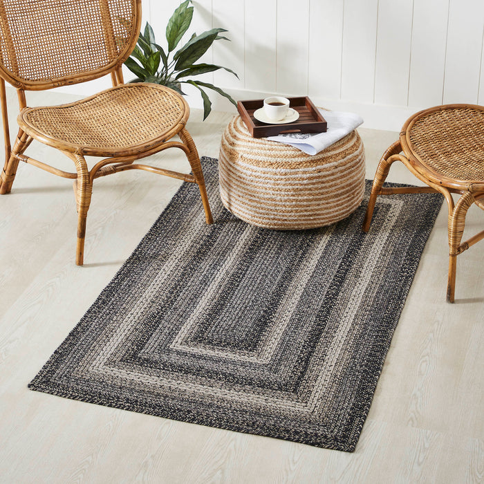 Sawyer Mill Black White Jute Rug Rect w/ Pad 36x60